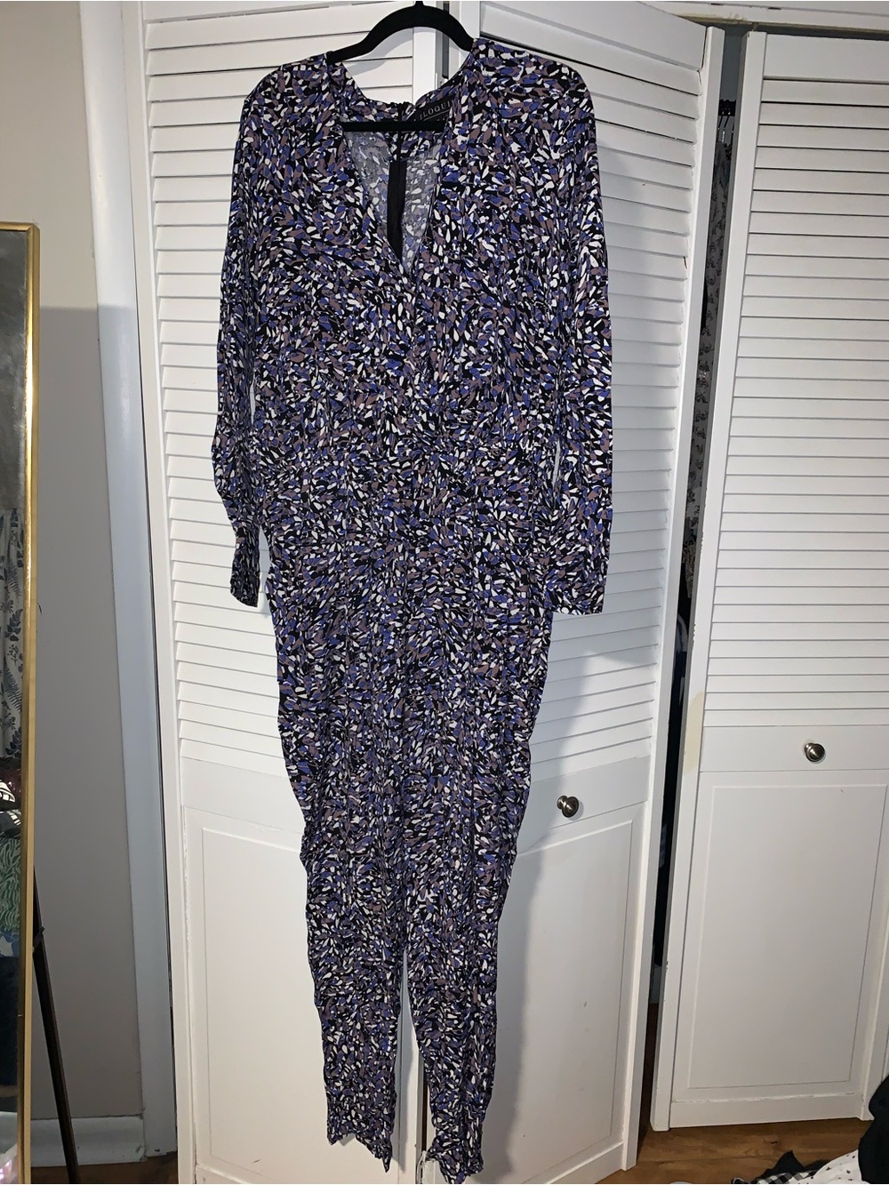 Eloquii Plus Size Women’s Printed Long Sleeve Jumpsuit